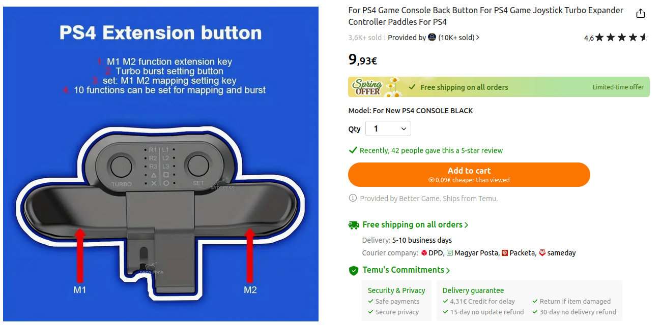 ps4 extension buttons